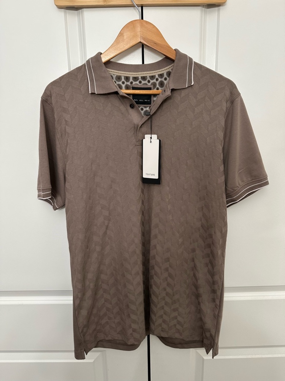 Denim & Flower Brown Textured Men's Polo
